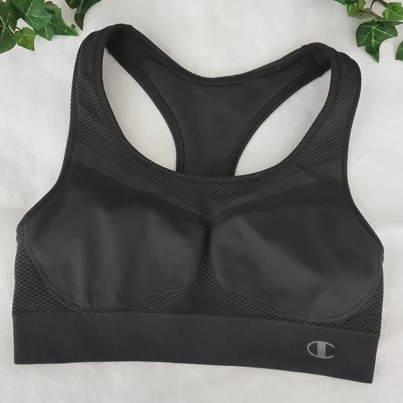 Champion Women's Charcoal Gray  Racerback Sports Bra - Picture 1 of 7